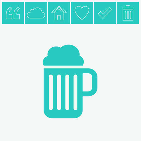 Vector glass of beer icon.のイラスト素材