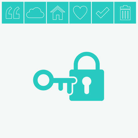 Lock and key vector icon.のイラスト素材