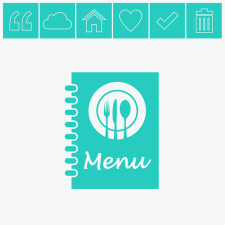Menu book vector icon.のイラスト素材