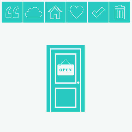 Door vector icon. Open door symbol.のイラスト素材