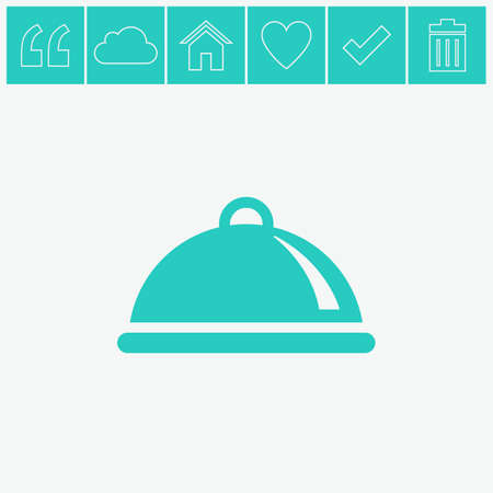 Food platter serving vector icon.のイラスト素材