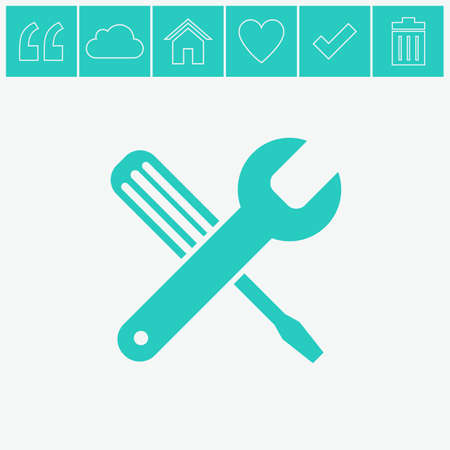 Screwdriver and Wrench. Tools vector icon. Settings icon.のイラスト素材