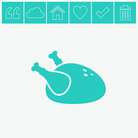 Chicken vector icon. Hen bird meat icon.のイラスト素材