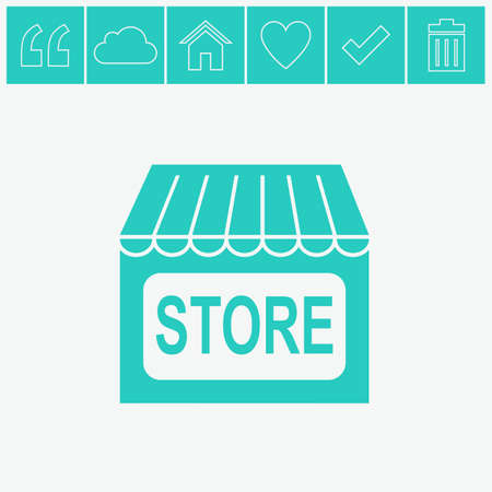 Store vector icon. Shopping web icon. Online buying symbol. Shop sign icon.のイラスト素材