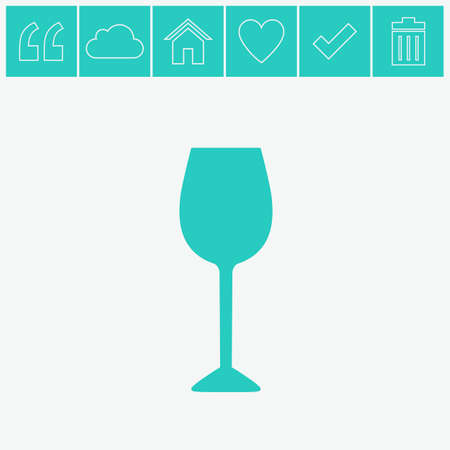 Wine glass vector icon. Alcohol drink symbol.のイラスト素材