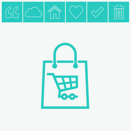 Shopping bag vector icon.のイラスト素材