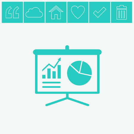 Business growing chart presentation vector icon.のイラスト素材