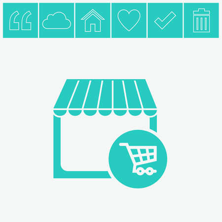 Store vector icon. Shopping web icon. Online buying symbol. Shop sign icon.のイラスト素材