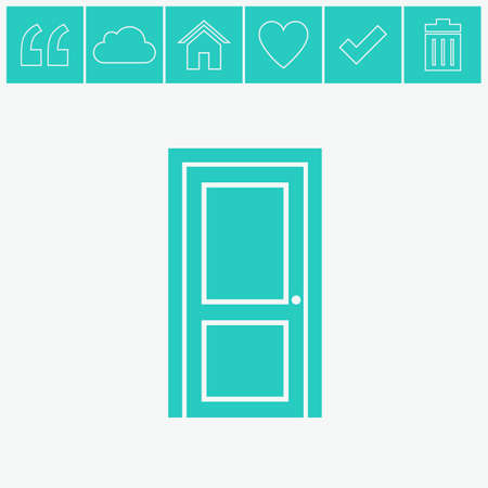 Door vector icon. Enter or exit symbol. Internal door.のイラスト素材