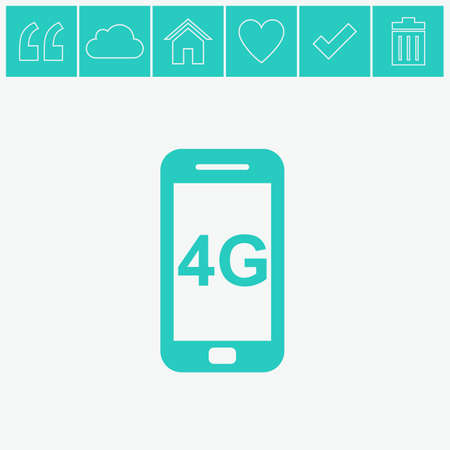 Smartphone vector icon. 4G sign icon.のイラスト素材