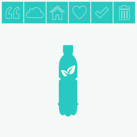 A bottle of water with bio symbol - vector icon.のイラスト素材
