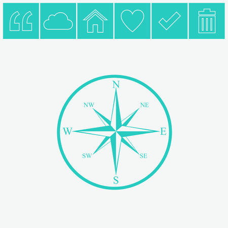Wind rose compass vector icon.のイラスト素材
