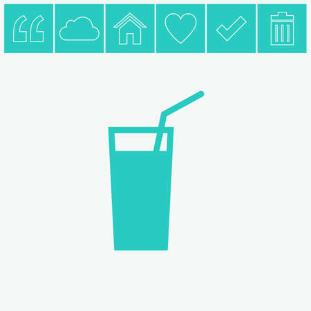Soft drink vector icon. Glass of water sign icon.のイラスト素材