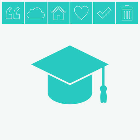 Graduation cap vector icon.のイラスト素材