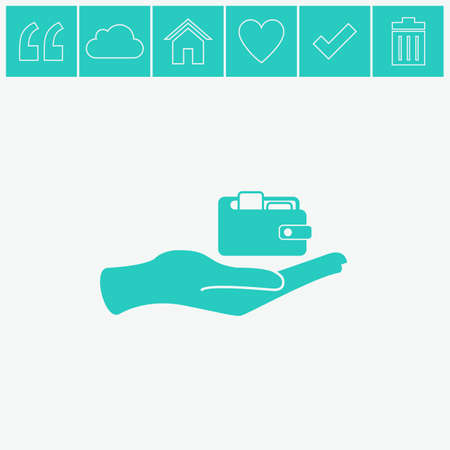Purse and hand vector icon.のイラスト素材