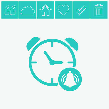 Alarm vector clock.Wake up alarm symbol.のイラスト素材