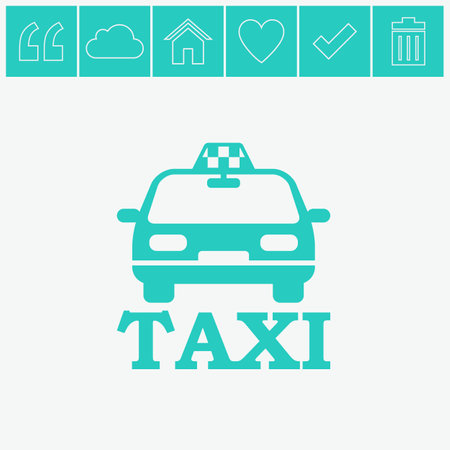 Taxi car vector icon.のイラスト素材