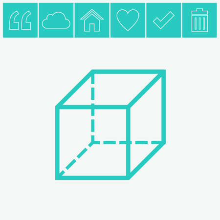 Geometric cube vector icon.のイラスト素材