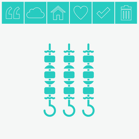Shish kebab on skewers vector icon.のイラスト素材