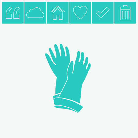 Rubber gloves for cleaning icon.のイラスト素材