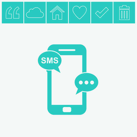 Message on mobile phone vector icon.のイラスト素材