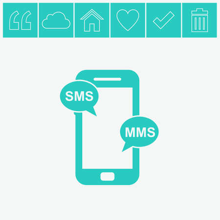 Message on mobile phone vector icon.のイラスト素材