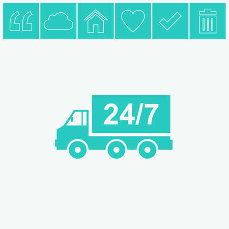Home delivery. Truck vector icon.のイラスト素材