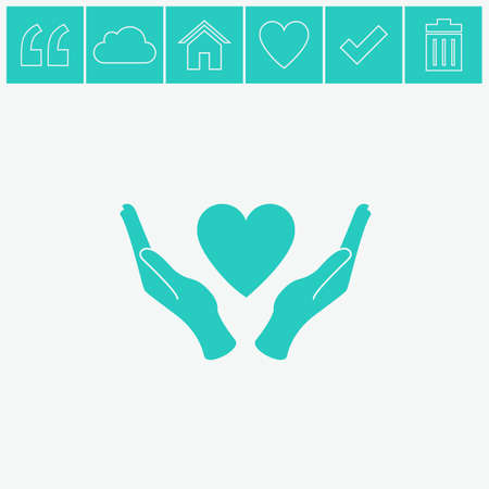 Heart in hand vector icon.のイラスト素材