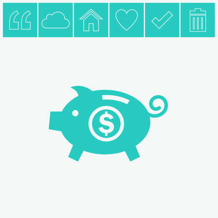 Piggy bank vector icon. Moneybox icon.のイラスト素材