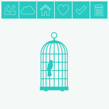 The bird in the cage vector icon.のイラスト素材