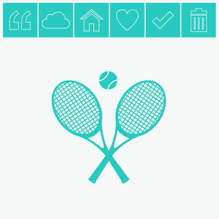 Tennis rackets with ball vector icon.のイラスト素材