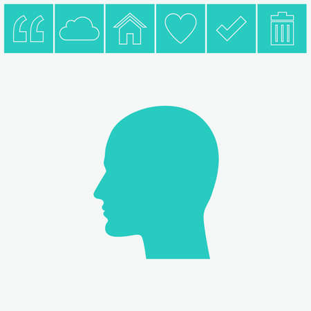Human profile vector icon.のイラスト素材