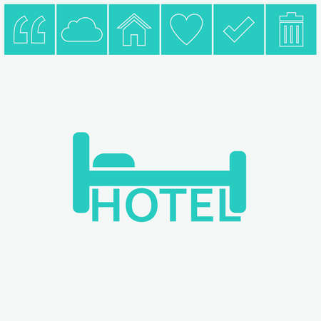 Vector bed icon. Hotel icon.のイラスト素材