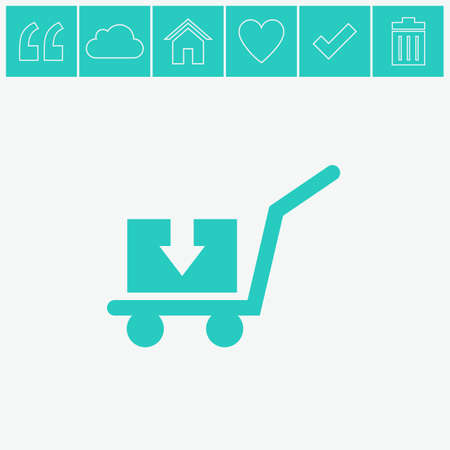 Wheelbarrow for transportation of cargo vector icon.のイラスト素材