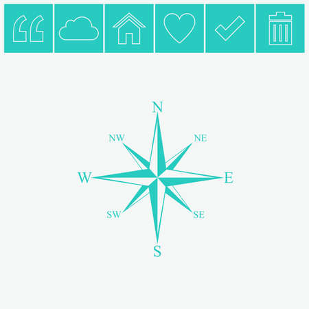 Illustration pour Wind rose compass vector icon. - image libre de droit