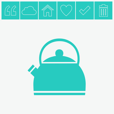 Teapot , kettle, tea kettle vector icon.のイラスト素材
