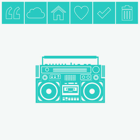 Vector image of a classic boombox.のイラスト素材