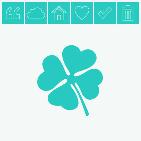 Clover with four leaves sign vector icon.のイラスト素材