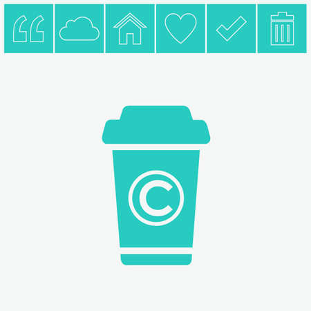 Disposable coffee cup icon. vector illustration.のイラスト素材