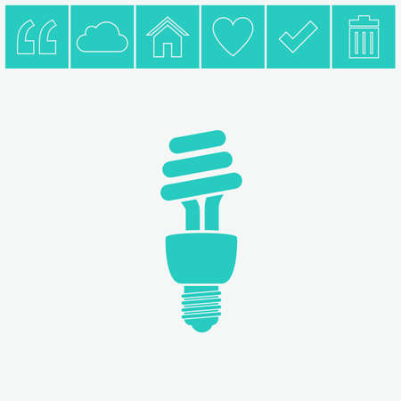 Energy saving fluorescent light bulb vector icon.のイラスト素材