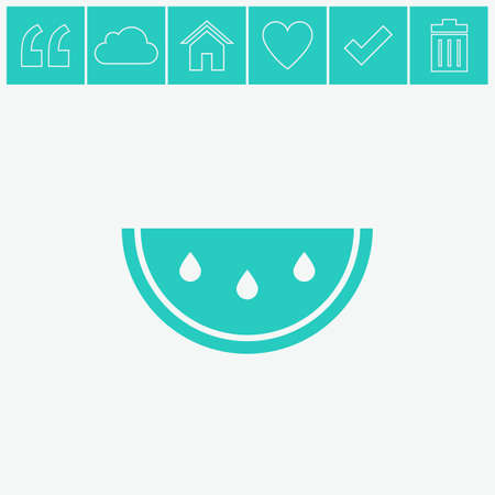 Watermelon slice cut vector icon.のイラスト素材