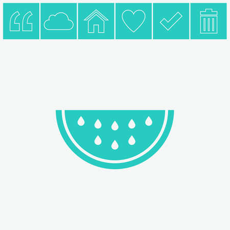 Watermelon slice cut vector icon.のイラスト素材