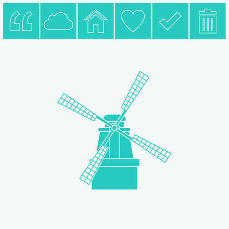 Windmill vector icon. Mill symbol.のイラスト素材