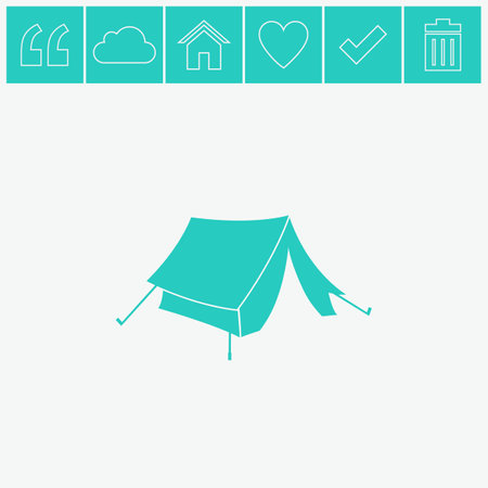 Tourist tent vector icon.のイラスト素材