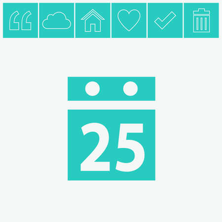 Calendar Icon with 25.のイラスト素材