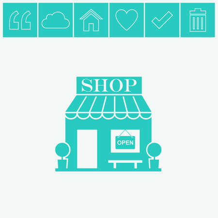 Shop vector icon.のイラスト素材