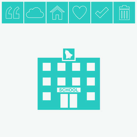 School building vector icon.のイラスト素材