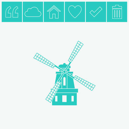 Windmill vector icon. Mill symbol.のイラスト素材