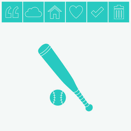 Baseball bat and ball vector icon.のイラスト素材