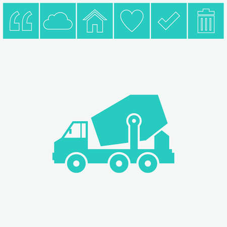 Concrete mixer truck vector icon.のイラスト素材